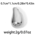 Polished 304 stainless steel silver teardrop bead charm with size specs for DIY jewelry - Polished Water Drop Style (TP0864-01) / 10 Pieces Pack / Silver