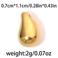 Golden teardrop stainless steel bead charm for DIY jewelry making 0.7cm x 1.1cm - Polished Water Drop Style (TP0864-02) / 10 Pieces Pack / Gold