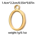 Polished gold stainless steel oval charm with round loop for DIY jewelry making - Gold Oval Style (TP0767-02) / Gold
