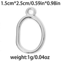 Polished 304 stainless steel oval geometric charm pendant for DIY jewelry making 15x25mm - Silver Oval Frame (TP0768-01) / Silver