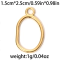 Polished gold 304 stainless steel irregular oval pendant connector for DIY jewelry - Gold Irregular Oval (TP0768-02) / Gold