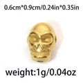 Golden 304 stainless steel skull bead for DIY jewelry making, 0.6cm by 0.9cm size - Retro Skull Style (TP0867-02) / 10 Pieces Pack / Gold