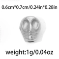 Silver skull-shaped 304 stainless steel spacer bead measuring 0.6cm by 0.7cm for DIY jewelry - Punk Skull Style (TP0868-01) / 10 Pieces Pack / Silver