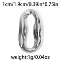 Polished silver stainless steel twisted oval ring pendant connector for jewelry making - Silver Twisted Oval Ring (TP0770-01)