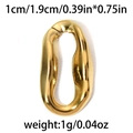 Golden irregular twisted ring 304 stainless steel DIY pendant 1cm x 1.9cm - Gold Irregular Twisted Shape (TP0770-02)