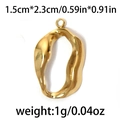 Minimalist gold-plated stainless steel oval pendant for DIY jewelry, 1.5cm by 2.3cm - Gold Irregular Oval Ring (TP0771-02)