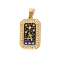 Golden tarot pendant in stainless steel with star woman motif and blue enamel finish - The Star (TP0601-02)