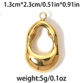 Irregular hollow golden teardrop pendant in 304 stainless steel, 1.3cm by 2.3cm - Gold Irregular Circle Hollow (TP0772-02)