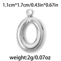Oval 304 stainless steel geometric pendant with ring link, size 1.1cm by 1.7cm - Silver Oval Finding (TP0773-01)