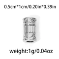 Geometric cylinder bead in 304 stainless steel for DIY jewelry with arrow pattern engraving - Geometric Arrow Cylinder Style (TP0882-01) / 10 Pieces Pack / Silver