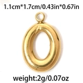 Golden oval stainless steel pendant with dimensions of 1.1cm by 1.7cm for DIY jewelry - Gold Oval Pendant (TP0773-02)