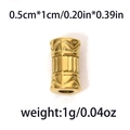 Golden 304 stainless steel cylindrical geometric bead for jewelry making, 0.5x1cm size - Geometric Arrow Cylinder Style (TP0882-02) / 10 Pieces Pack / Gold