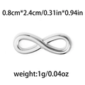 Polished silver infinity link jewelry accessory measuring 0.8cm by 2.4cm and weighing 1g - Silver Infinity Style (TP0774-01)