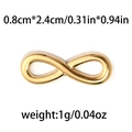 Golden infinity-shaped 304 stainless steel DIY charm, 0.8x2.4cm smooth metal pendant - Gold Infinity Shape (TP0774-02)