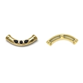 Golden 304 stainless steel curved tube charms with black stone inlay for DIY jewelry - Gold Curved Tube (Black Stone)