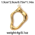 Irregular fluid style 18K gold plated stainless steel pendant in molten lava design - Gold Fluid Art Pendant (TP0776-02)