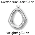 Polished silver 304 stainless steel oval hollow charm for DIY jewelry making 1.7x2.2cm - Silver Irregular Oval Hollow (TP0797-01)