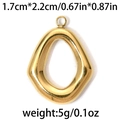 Polished gold 304 stainless steel irregular oval hollow pendant 1.7x2.2cm charm - Gold Irregular Hollow Teardrop (TP0797-02)