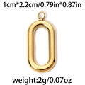Oval gold plated 304 stainless steel pendant charm with smooth polished mirror finish - Gold Basic Oval Pendant (TP0801-02)