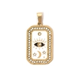 Golden 304 stainless steel tarot pendant with evil eye and sparkling rhinestones - Astrological Eye (TP0609-02)