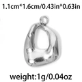 Polished 304 stainless steel irregular hollow geometric pendant for DIY jewelry making - Silver Irregular Geometric Hollow (TP0821-01)