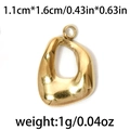 Golden irregular hollow geometric 304 stainless steel pendant 1.1cm by 1.6cm size - Gold Irregular Hollow Pendant (TP0821-02)