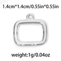 Geometric silver stainless steel pendant frame with cubic zirconia details 1.4cm x 1.4cm - Silver Rounded Rectangle Frame (TP0825-01)