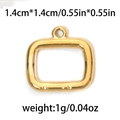 Golden 304 stainless steel geometric rectangular frame pendant 1.4x1.4cm for DIY jewelry - Gold Rounded Rectangle Frame (TP0825-02)
