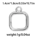 Silver square hollow stainless steel pendant frame for DIY jewelry making - Silver Square Hollow Pendant (TP0826-01)
