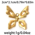 Golden 304 stainless steel hollow butterfly charm for DIY jewelry making 2cm size - Hollow Butterfly (TP0726-02) / Gold