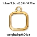 Minimalist golden rectangular stainless steel pendant for DIY jewelry making 1.4x1.8cm - Gold Square Frame Finding (TP0826-02)