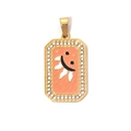 304 stainless steel tarot pendant with orange enamel star and crystal bezel - Orange Star Map (TP0614-02)
