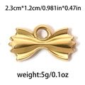 Golden 304 stainless steel bow pendant with matte finish and 2.3cm by 1.2cm size - Farfalle Bowknot (TP0755-02) / Gold