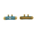 Blue enamel evil eye charms in gold finish with dual loops for DIY jewelry making - Blue