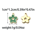 304 Edelstahl Emaille Rose Anhänger mit Größenangaben für DIY Schmuckherstellung Projekte - Grüner Fünfblättriger Blumenstil (TP1106-02-green)