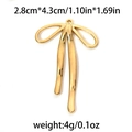 Χρυσό μενταγιόν φιόγκος από ατσάλι 304, 2,8cm x 4,3cm για χειροποίητα κοσμήματα DIY - Γυαλισμένος Φιόγκος Κορδέλα (TP0781-02)