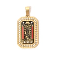 304 stainless steel tarot pendant with The High Priestess motif and rhinestones - The High Priestess (TP0620-02)