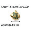 Detail of 304 stainless steel tropical fish pendant with green enamel and gold plating - Tropical Fish Shape (TP1078-02) / Green