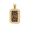Religious 304 stainless steel tarot pendant with black enamel and white zircon stones - Virgin Mary (TP0627-02)