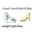 Blue enamel high heel shoe charms in 304 stainless steel for DIY jewelry making - Blue High Heel Style (TP1111-02-blue)