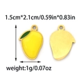 304 stainless steel mango charm pendant with yellow enamel and golden metal finish - Mango Style (TP1340-02)