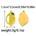 Vibrant lemon enamel pendant in 304 stainless steel for DIY jewelry making - Lemon Style (TP1343-02)