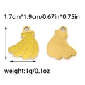 Gele emaille banaan hanger van 304 roestvrij staal met gouden achterkant, 1,7x1,9 cm - Banaan Stijl (TP1351-02)