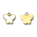Goldener Schmetterlingsanhänger mit weißer Emaille für die DIY-Schmuckherstellung - Weiß (Goldener Rand)
