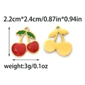 304 stainless steel red cherry pendant with green enamel leaf for DIY jewelry making - Cherry (TP1353-02)