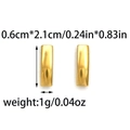 Polierte goldene Rechteck-Ohrringe mit Maßen von 0,6 cm x 2,1 cm und 1 g Gewicht - Polierter Rechteckstil (TP1158-02)