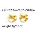 Macro view of 2.2cm round golden 304 stainless steel earring component with hammered texture - Hammered Round Style (TP1156-02)