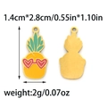 Colorful pineapple pendant with heart sunglasses in 304 stainless steel for DIY jewelry - Heart Sunglasses Pineapple Style (TP1337-02)