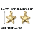 Colgante de estrella de mar dorado en acero inoxidable 304 con textura para joyería DIY - Forma de estrella de mar / Dorado (TP1211-02)