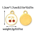 304 stainless steel cherry fruit charm with white enamel and golden finish for DIY jewelry - Round Cherry Style (TP1345-02)